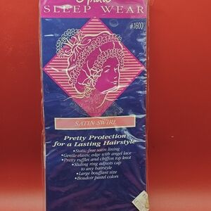 Vintage‎ Andree Satin Swirl Sleep Cap - Blue